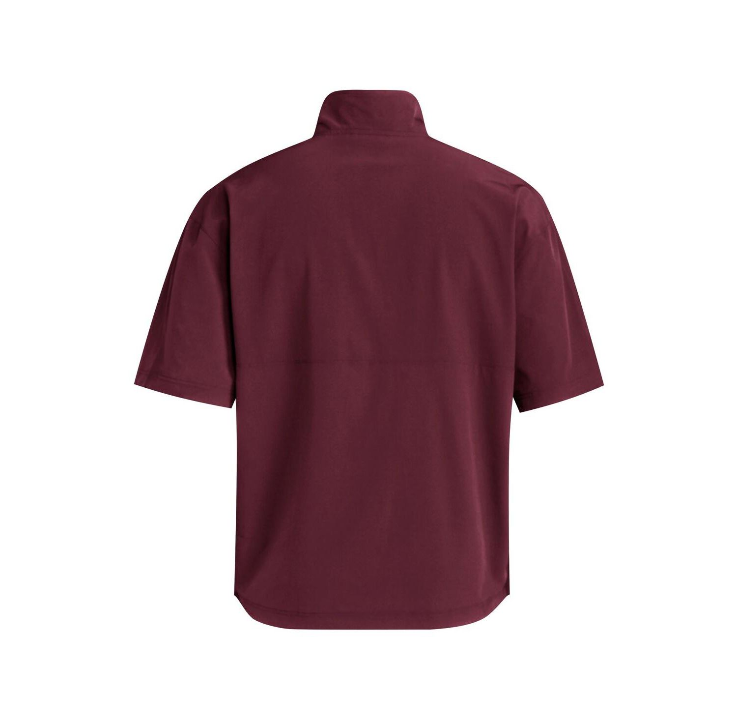Men's Maroon Mississippi State Bulldogs Woven Quarter-Zip Short Sleeve Pullover Sweatshirt
