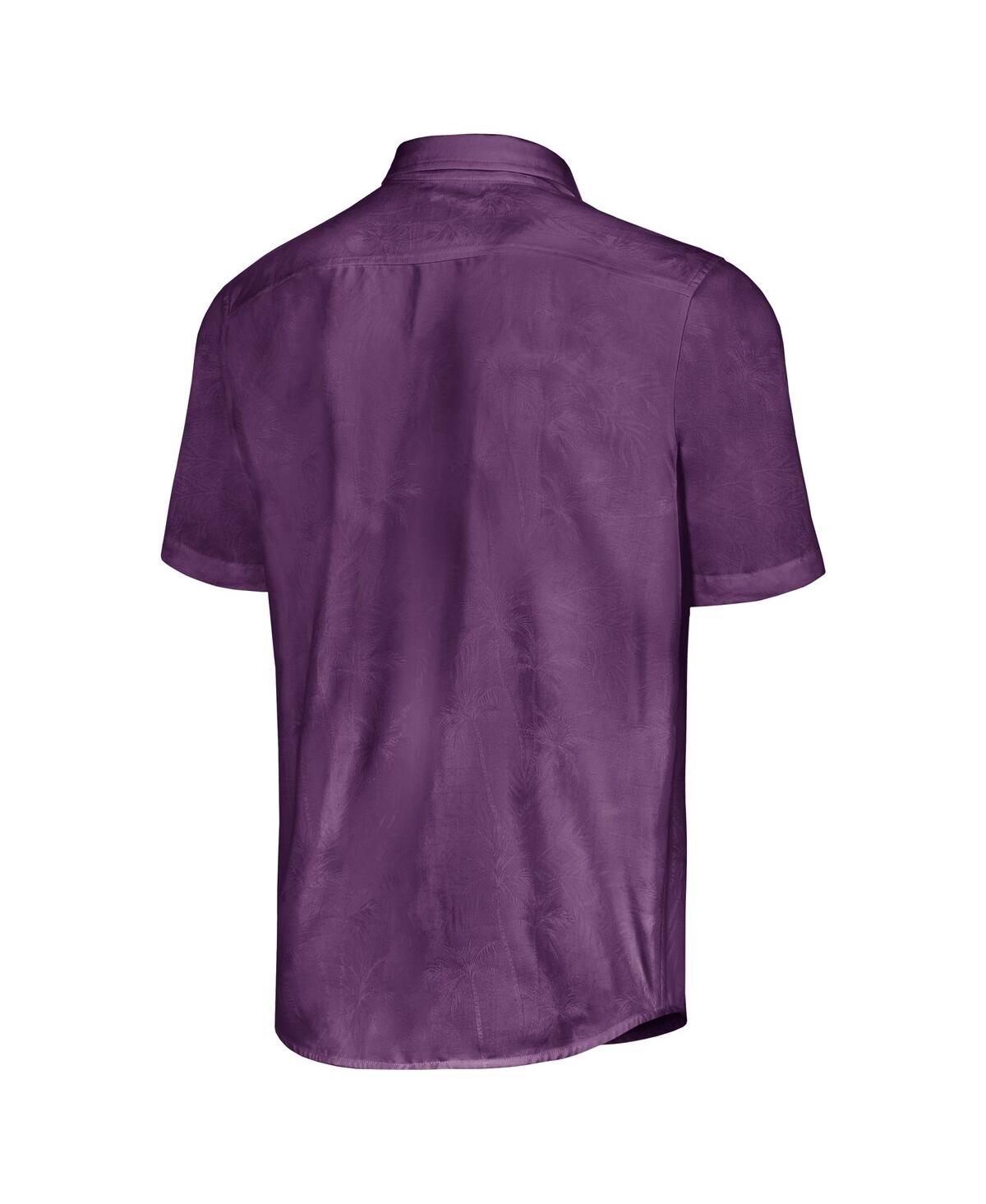 Tommy Bahama Men's Purple Lsu Tigers Sport Coconut Point Palm Vista Islandzone Button-up Shirt In Purple