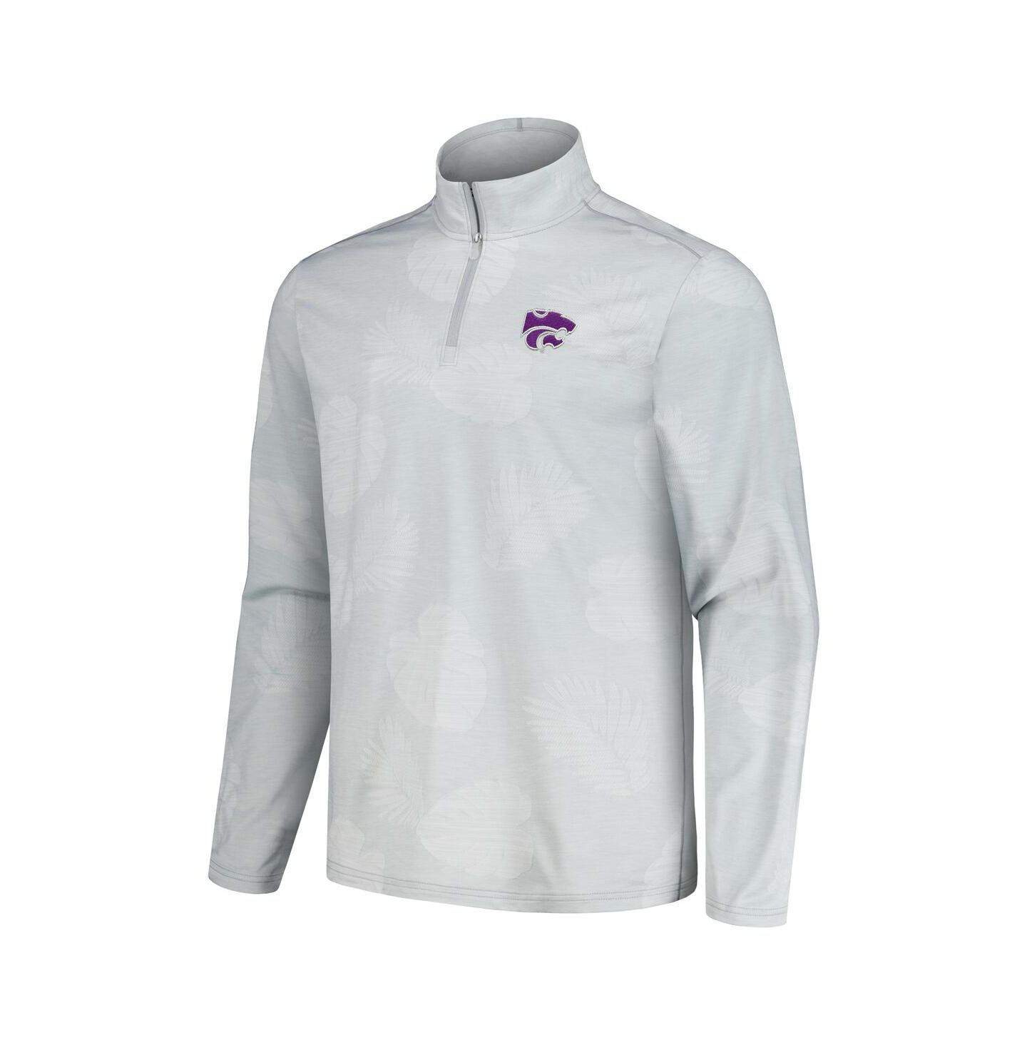 Мужская куртка Tommy Bahama Gray Kansas State Wildcats Delray Frond IslandZone Half-Zip — фото 3