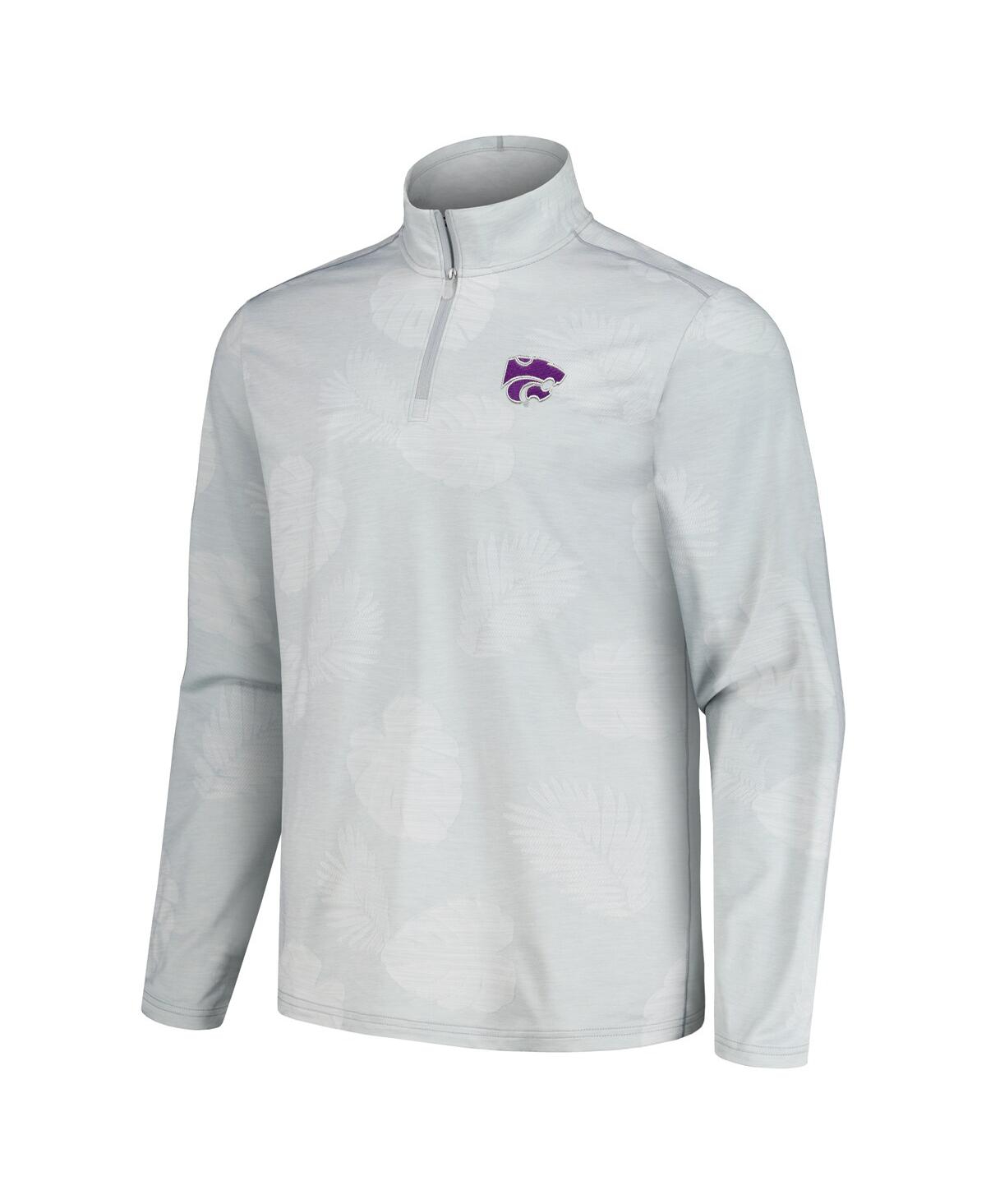 Tommy Bahama Men's Gray Mississippi State Bulldogs Delray Frond Islandzone Half-zip Jacket In Gray