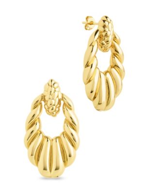 Enid Textured Door Knocker Stud Earrings