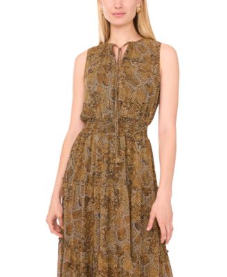 Women's Tie Neck Tiered Sleeveless Dress