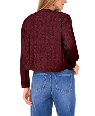 Women's Long Sleeve Crewneck Cardigan Sweater