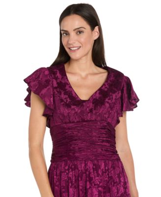 Petite Ruched Waist Midi Dress