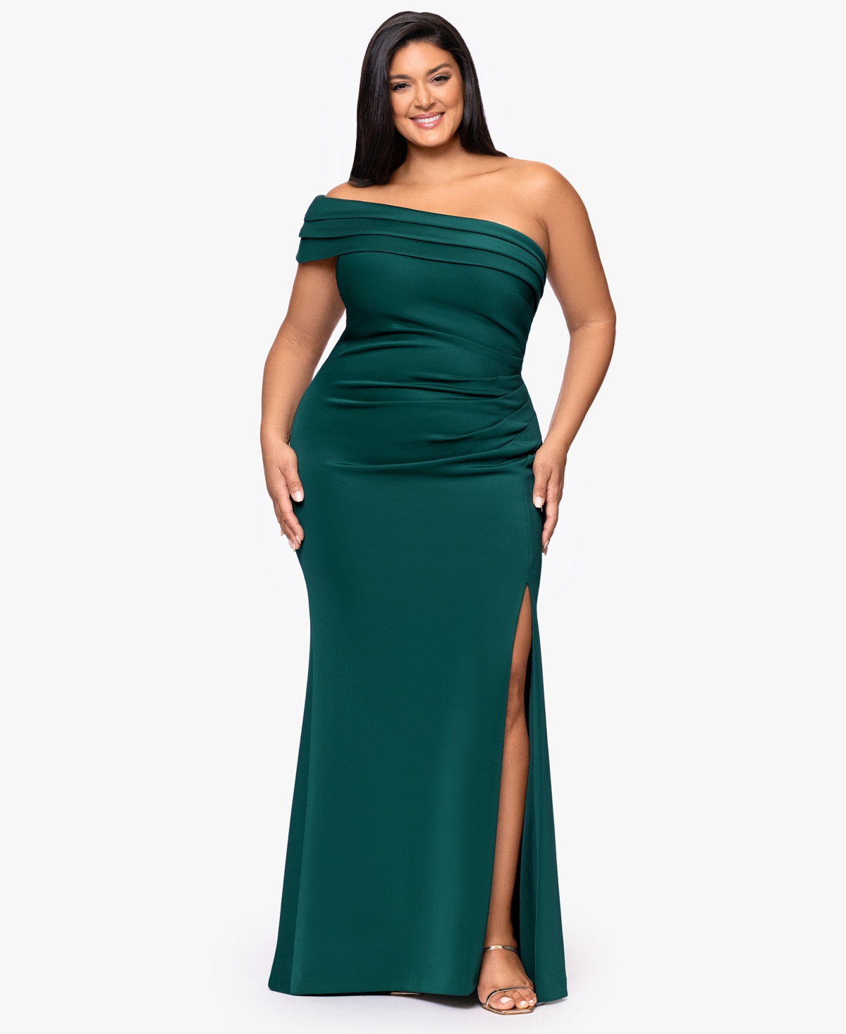 Xscape Plus Size Sleeveless Maxi Dress In Green