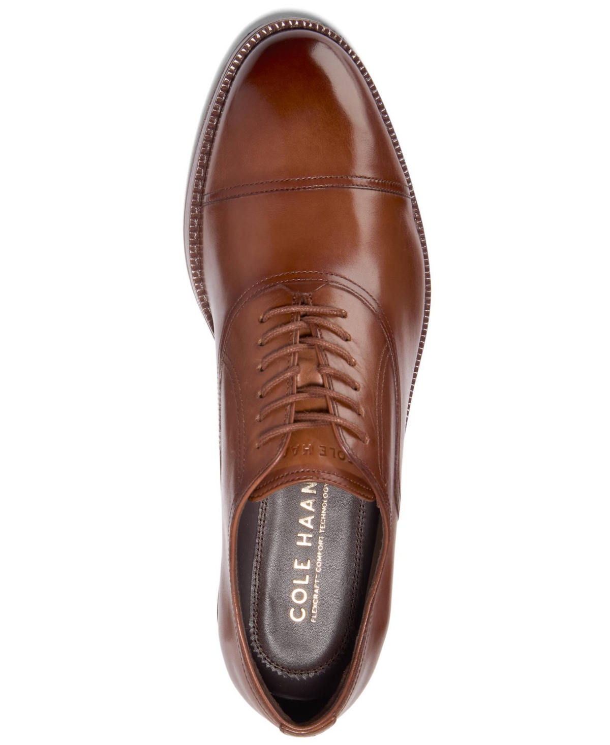 Cole Haan Ledley Grand Cap Toe Oxford Dress Shoes Ch British Tan/dark Natural In Brown