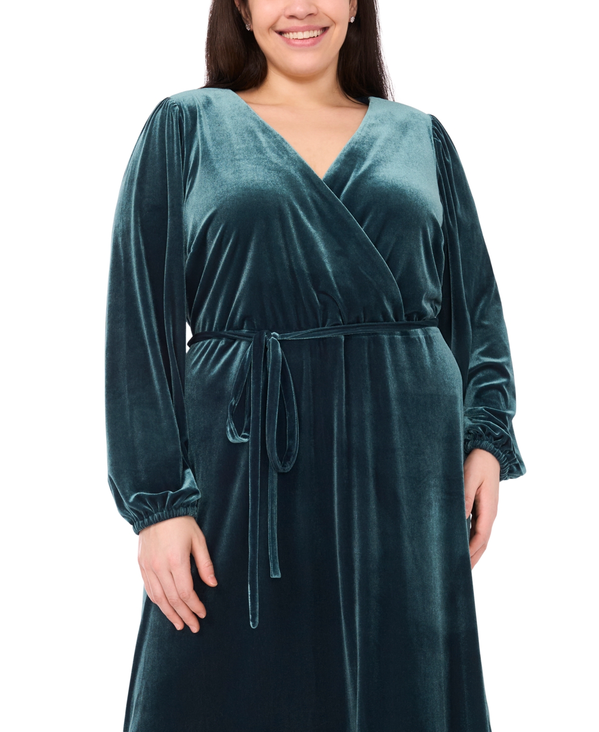 Msk Plus Size Fit And Flare Maxi Dress In Green