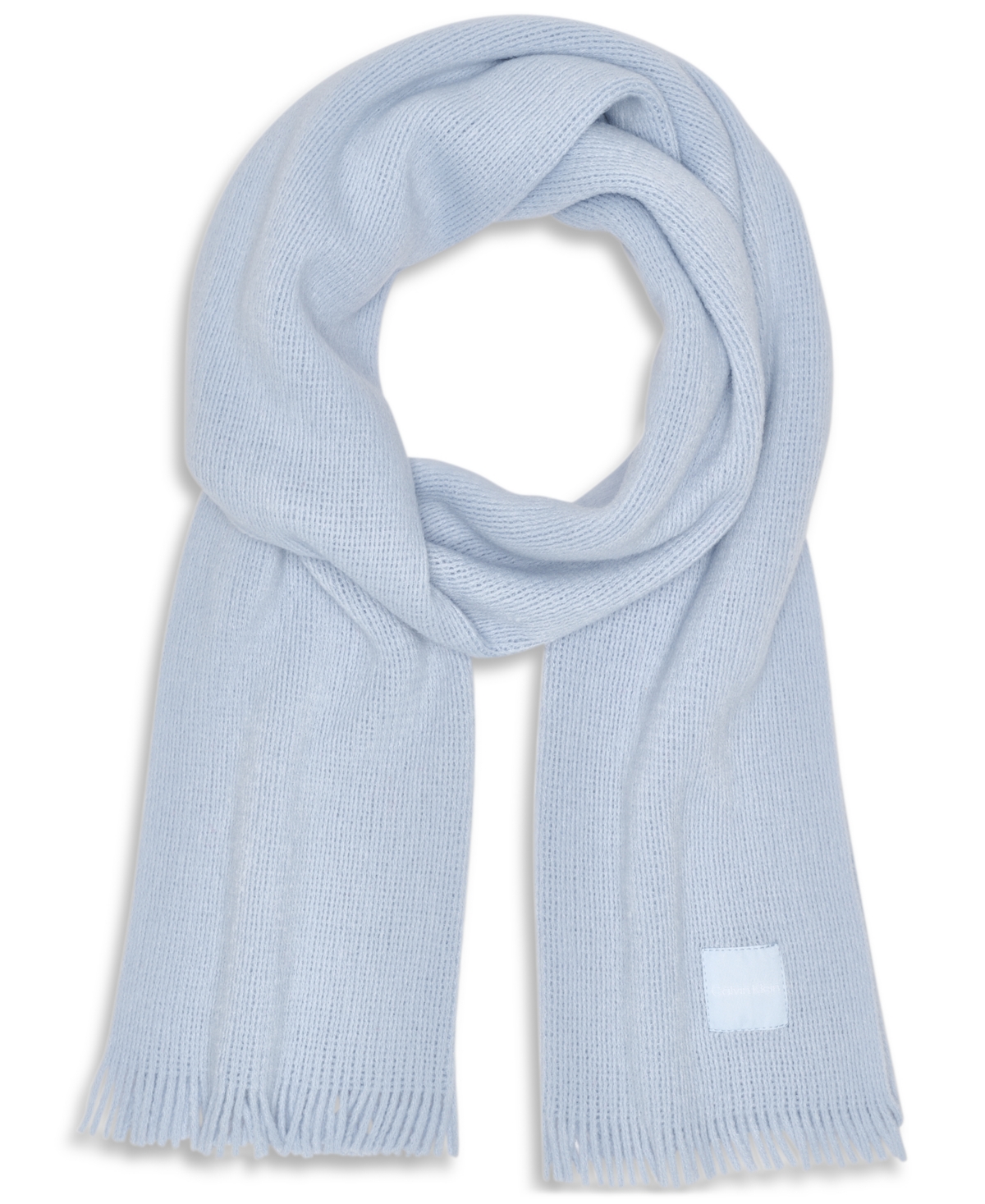 Calvin Klein Super Soft Fringe Detail Scarf In Blue