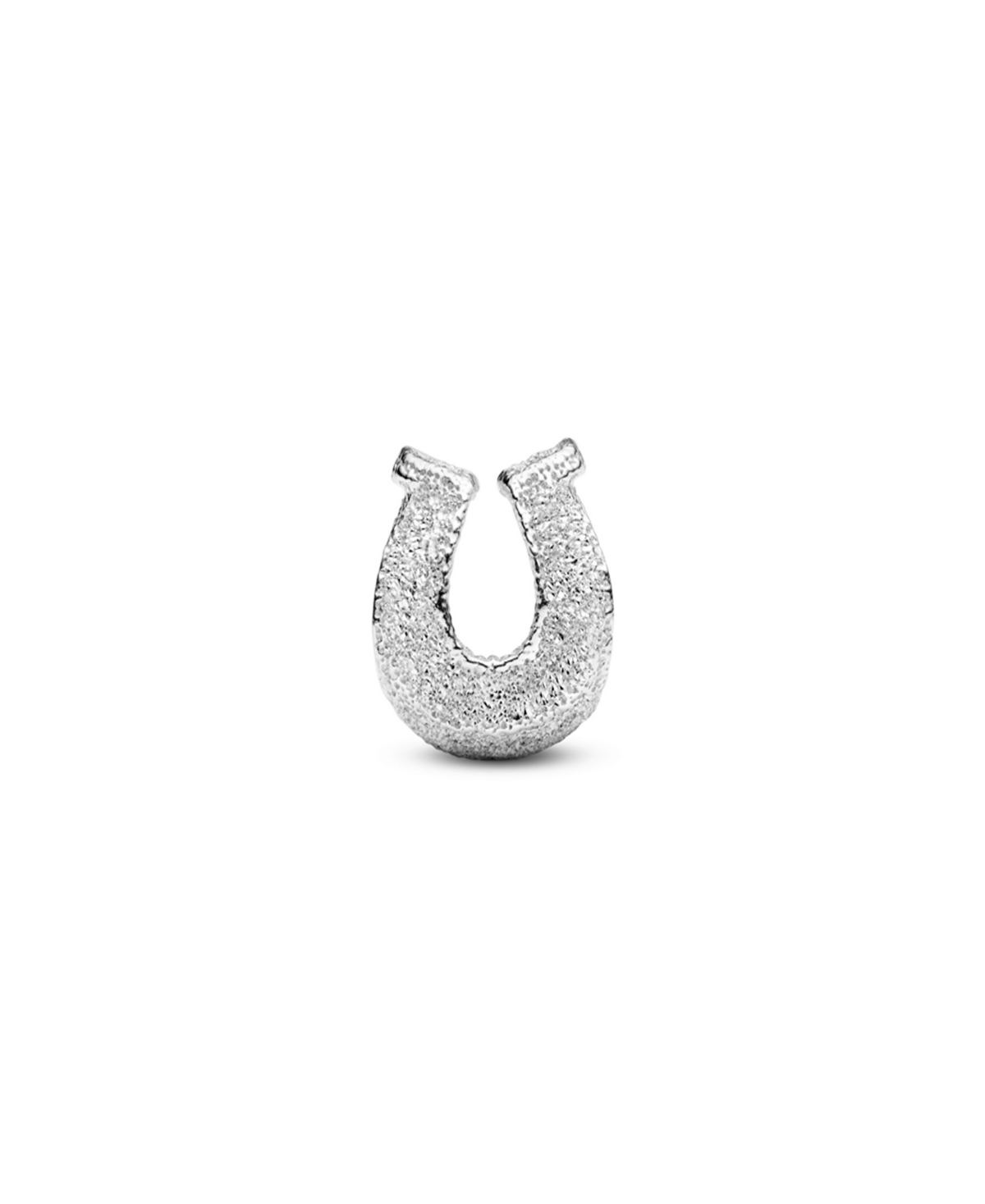Pandora Silver Textured Horseshoe Mini Charms In Metallic