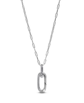 Cubic Zirconia Openable Link Pendant Necklace