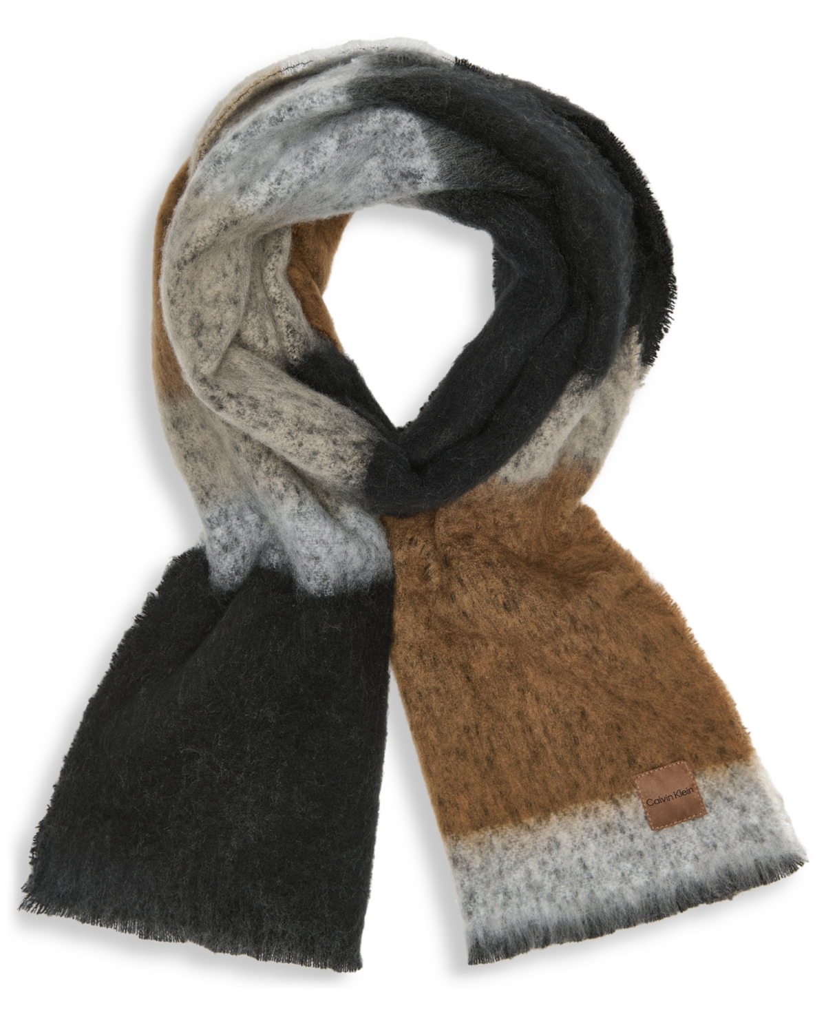 Calvin Klein Color Block Scarf In Multi