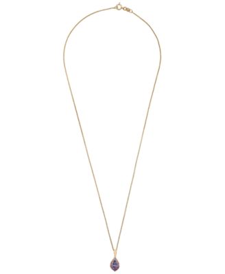 Women's 2-Piece Set Tanzanite (1-3/8 ct. t.w.) and Amethyst (5/8 ct. t.w.) Pendant Neckless with Matching Earrings in 14K Gold-Plated Over Sterling Silver