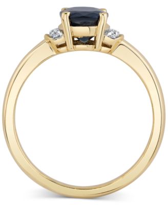 Oval Shape Sapphire Ring (1-5/8 ct. t.w.) in 10k Yellow Gold