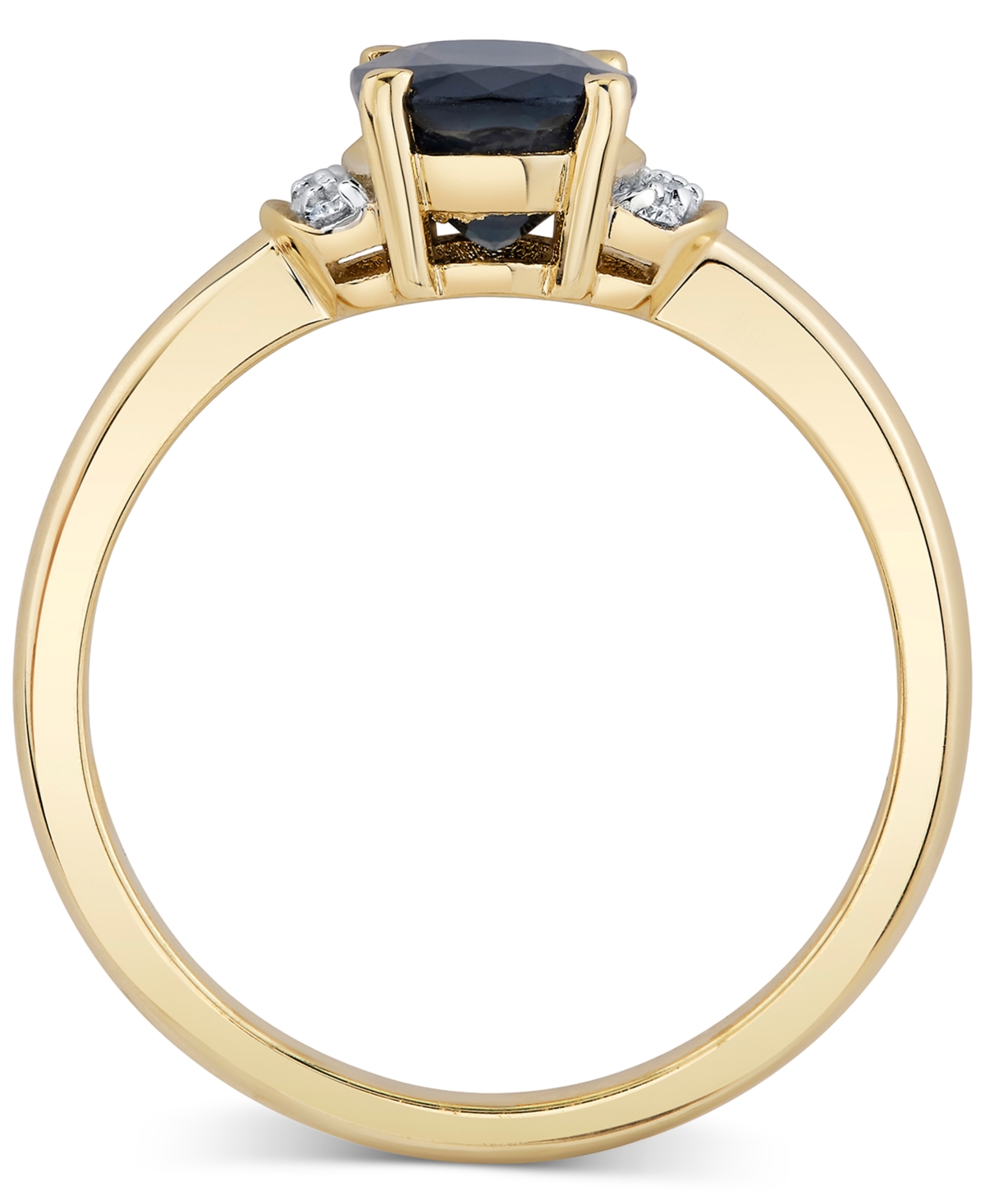 Macy's Oval Shape Sapphire Ring (1-5/8 Ct. T.w.) In 10k Yellow Gold In Blue