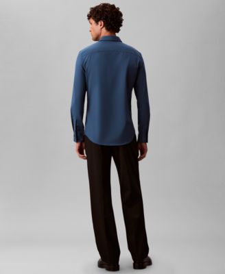 Men's Slim Fit Supima Stretch Long Sleeve Button-Front Shirt