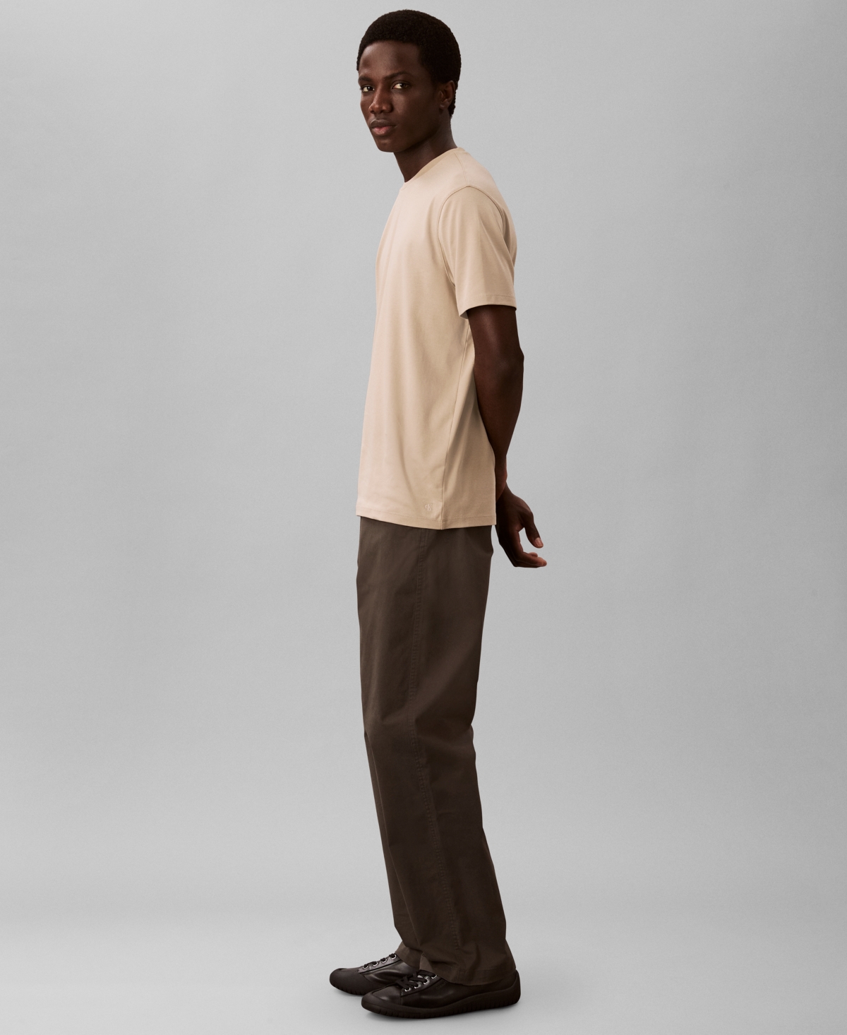 Calvin Klein Men's Short Sleeve Supima Cotton Interlock T-shirt In Neutral
