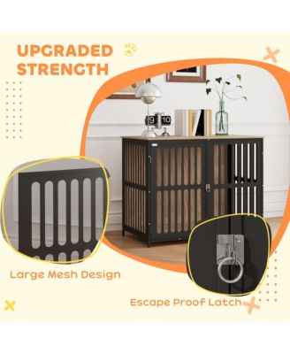 39" Dog Crate Furniture with Anti-Chew Resist Mesh for Large Dogs