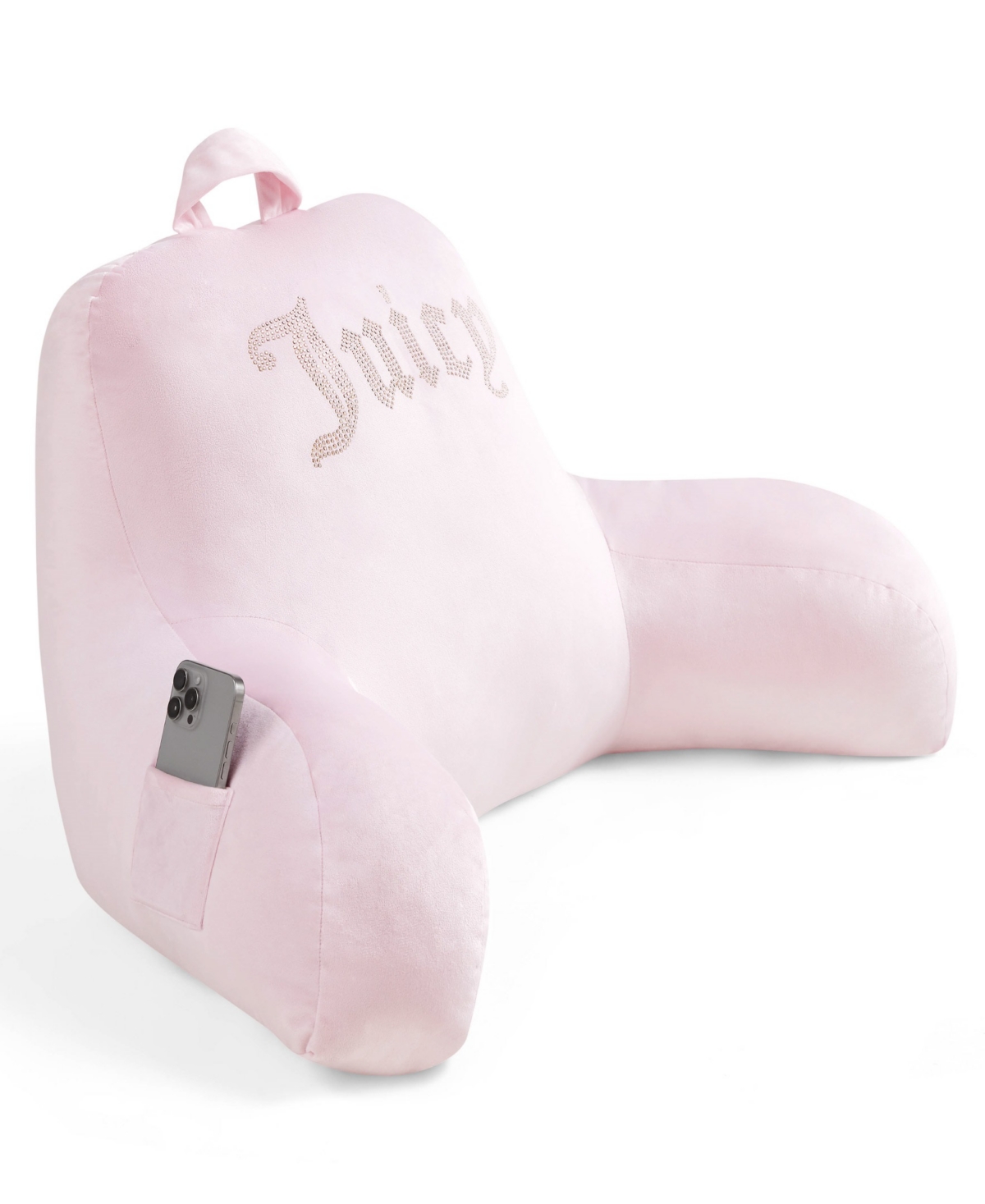 Juicy Couture Backrest Polyester Pillow With Pocket, 30" X 17" In Pink