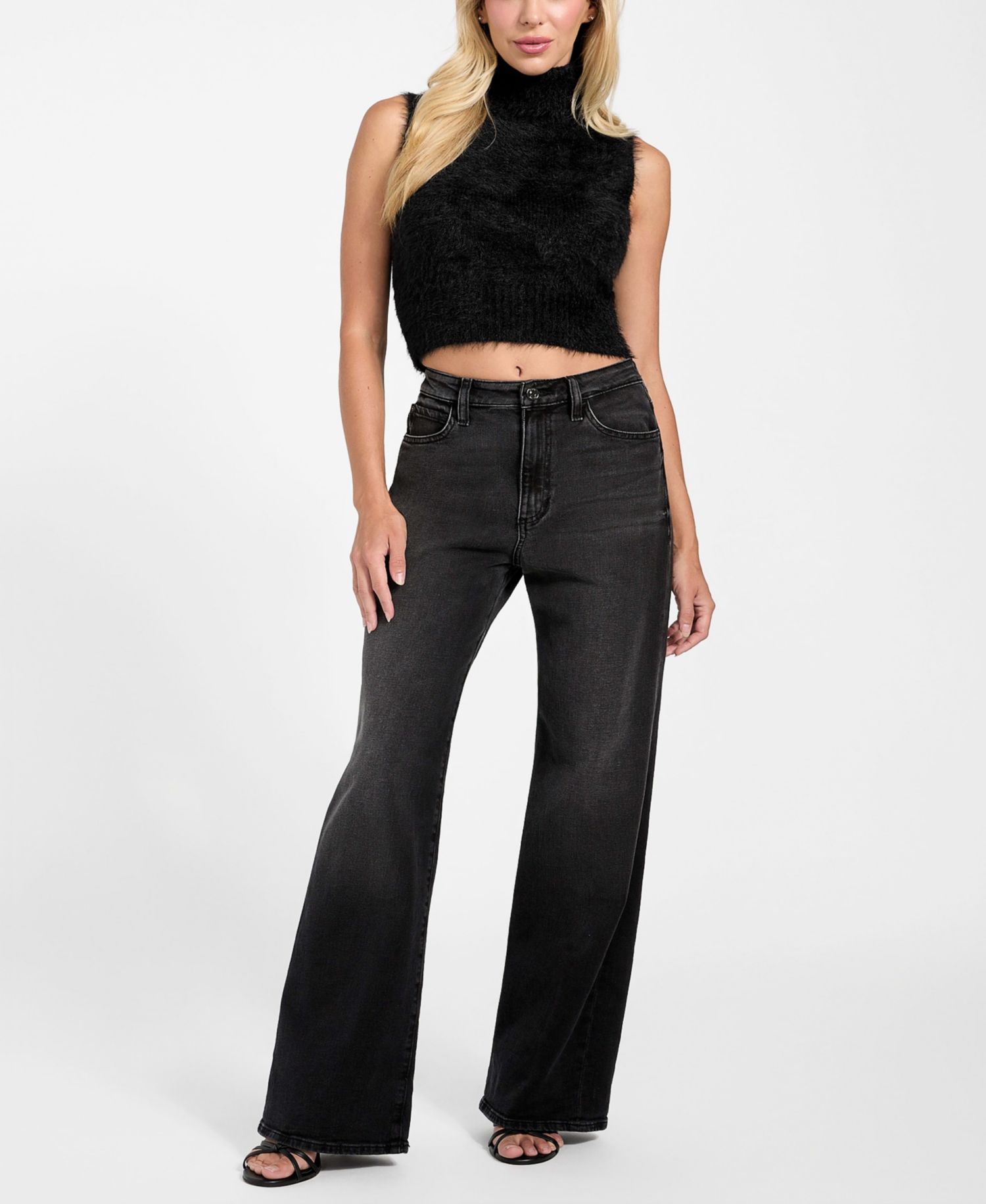 Women's Sleeveless Turtleneck MEI Cropped Sweater