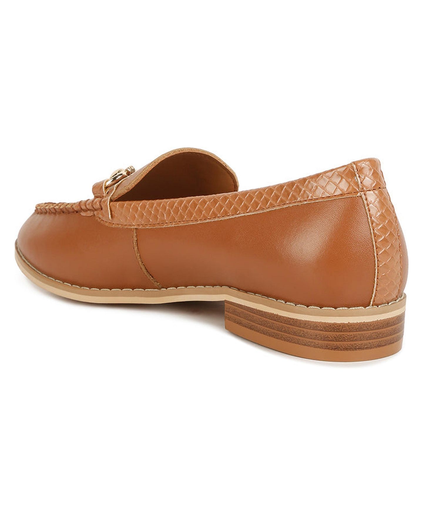 Женские туфли Rag & Co Holda Horsebit Embellished Loafers With Stitch Detail, цвет: Бежевый / Хаки — фото 3