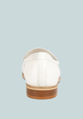 HOLDA Womens Horsebit Embellished Loafers With Stitch Detail