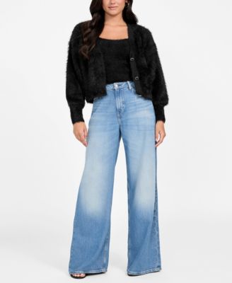 Women's Keyla Rhinestone-Button Cardigan Sweater