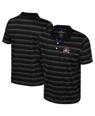 Colosseum - Men's Black ECU Pirates Milk Steak Polo Shirt