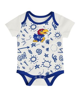 Baby Boys and Girls 3-Pack Kansas Jayhawks All Day Play Bodysuit Set