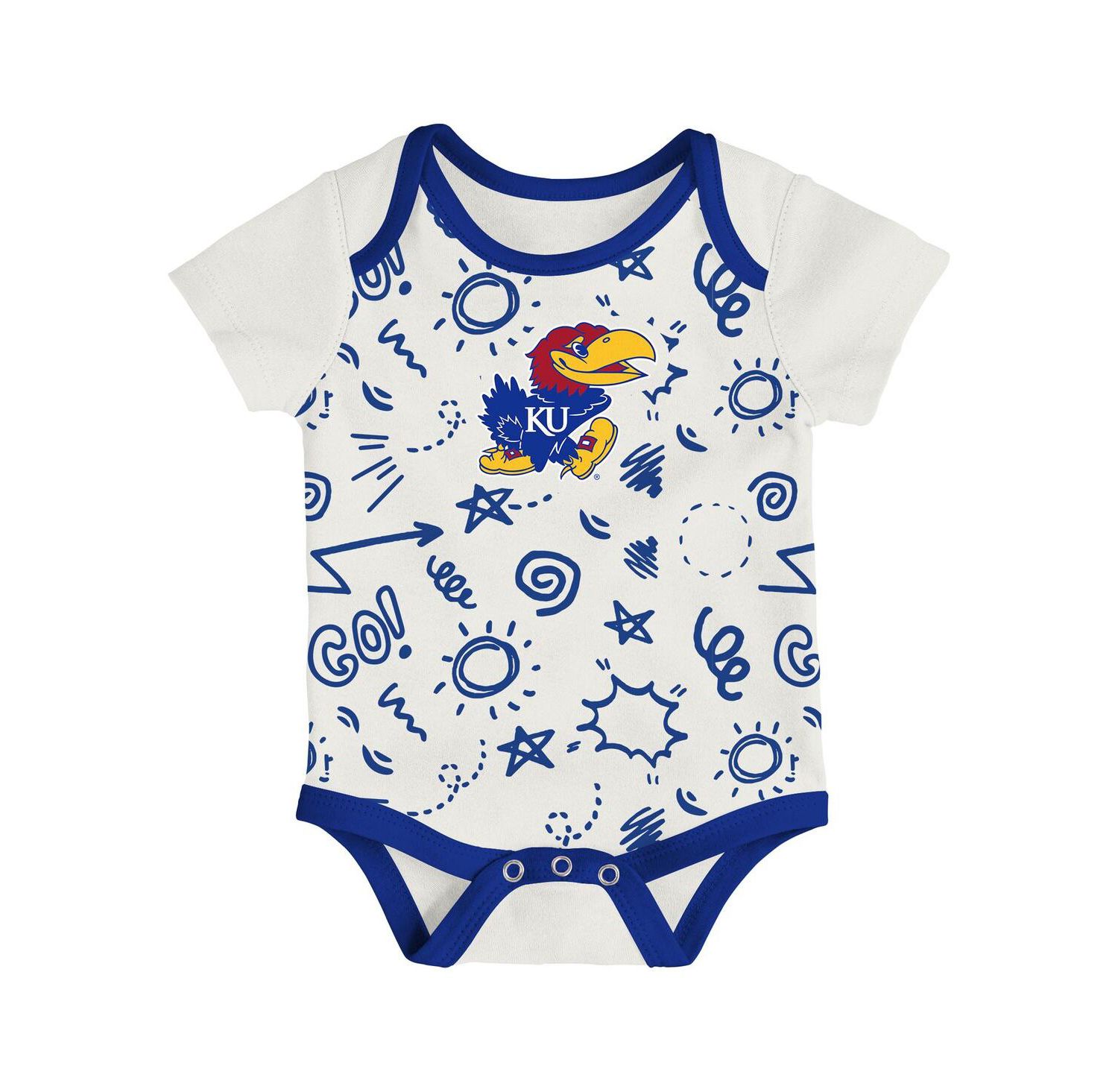 Baby Boys and Girls 3-Pack Kansas Jayhawks All Day Play Bodysuit Set