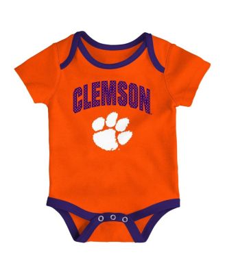 Baby Boys and Girls 3-Pack Clemson Tigers All Day Play Bodysuit Set
