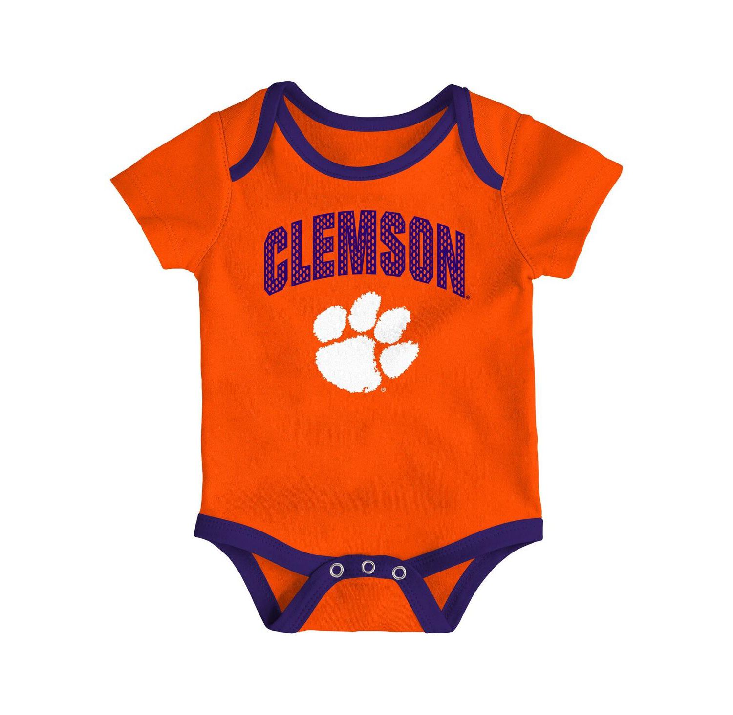 Baby Boys and Girls 3-Pack Clemson Tigers All Day Play Bodysuit Set