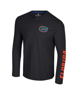 Men's Black Florida Gators Logo Lockup 3-Hit Active Blend Long Sleeve T-Shirt