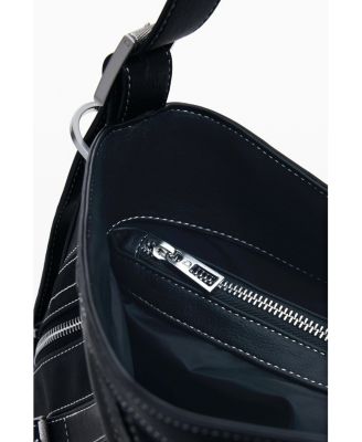 Women's Medium faux leather bag with buckles