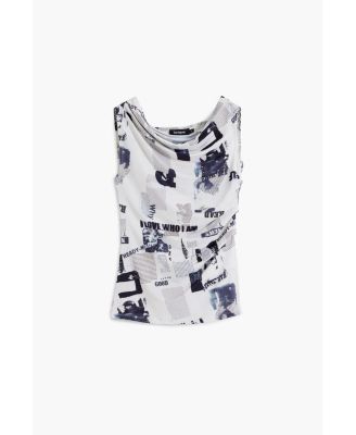 Women's Draped newspaper T-shirt
