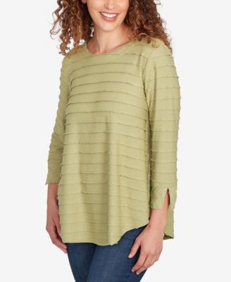 Petite Scalloped Jacquard Knit Top
