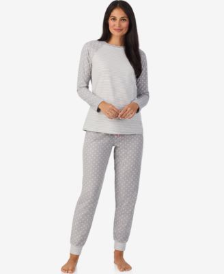 Cuddl Duds - Women’s 2-Piece Brushed Waffle Long Sleeve Jogger Pajama Set