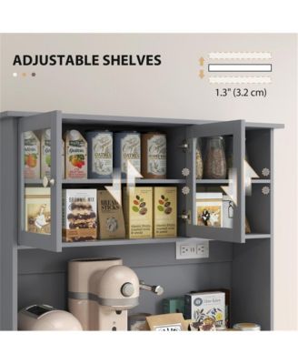 Modern Kitchen Storage Cabinet with Doors and Shelves for Pantry and Dining Room Use