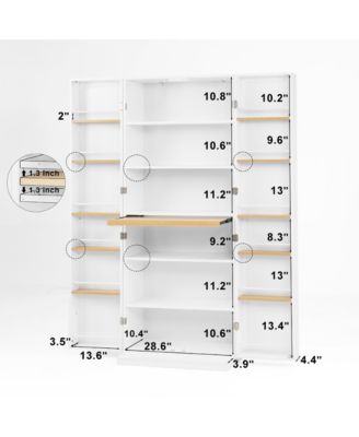 Kitchen Pantry Cabinet with Doors and Adjustable Shelves for Dining or Living Room