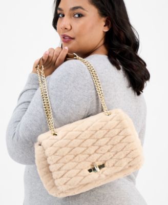 Soft Ajae Quilted Faux Fur Handbag, Macy's Exclusive