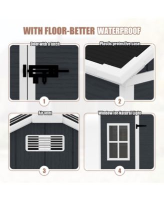 8x7 Outdoor Resin Storage Shed - Dark Gray