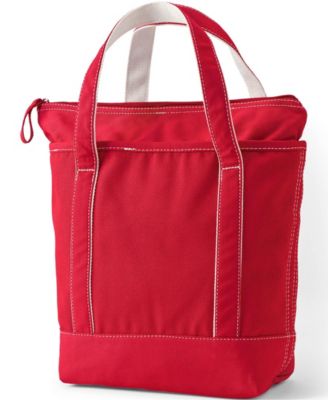 Medium Solid Color 5 Pocket Zip Top Canvas Tote Bag