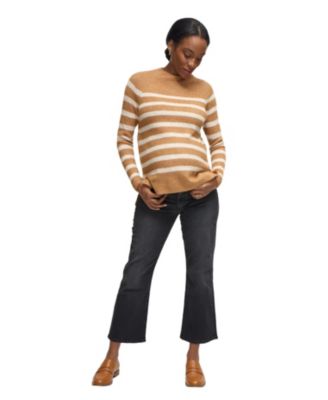 Maternity Mock Neck Striped Sweater