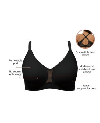 Women's Simplicity Seamless Wire-Free Bra, Black