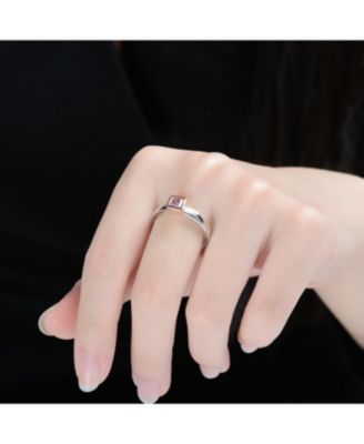 Two Tone with Colored Cubic Zirconia Ring