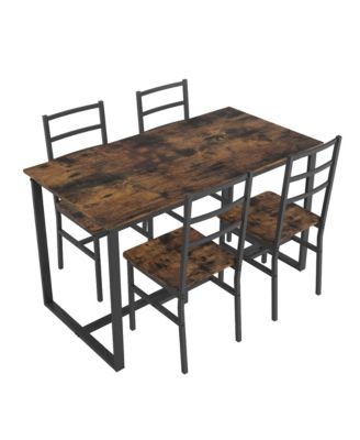 CASAINC 5-Pc. Industrial Style Dining Set with Backrest Chairs and Table