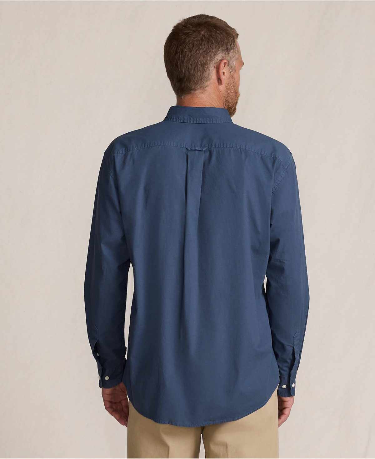 Lands' End Men's Long Sleeve Solid Poplin Shirt