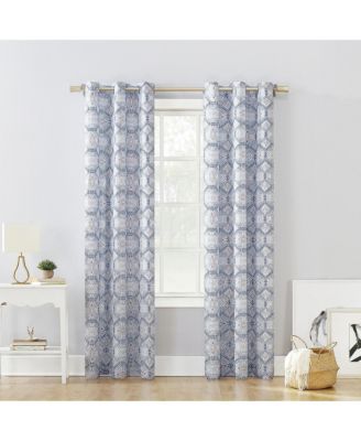 Lotan Global Inspired Medallion Semi-Sheer Grommet Curtain Panel