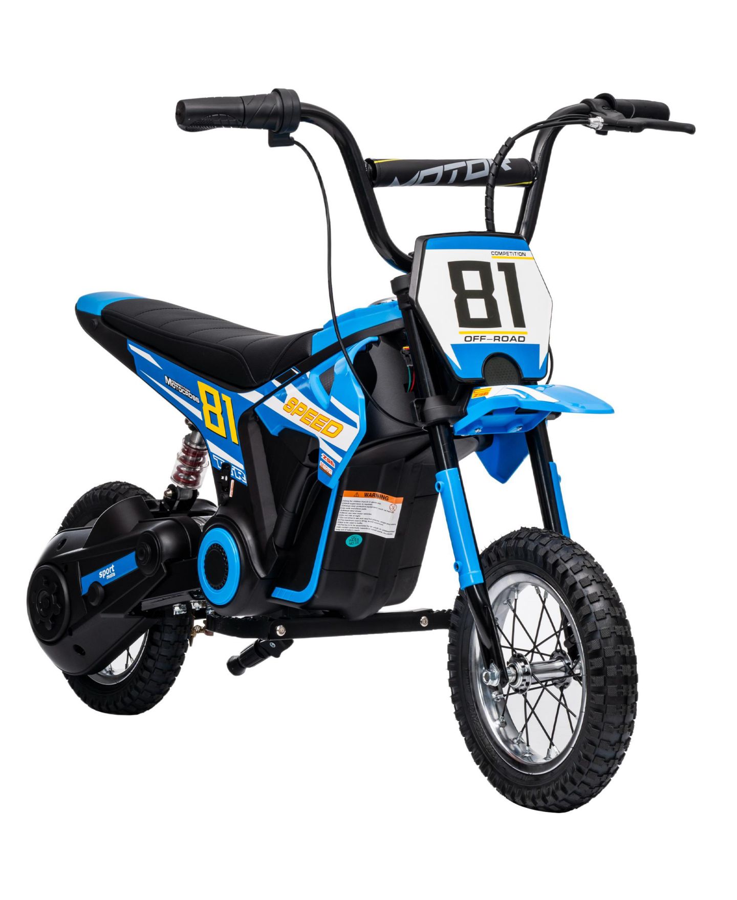 Детская игрушка Qaba 24V Kids Motorcycle, Electric Dirt Bike with Rear Suspension, цвет: Синий — фото 1