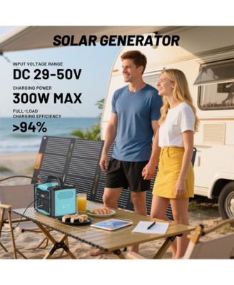 1000W Portable Power Station, 1024Wh Solar Generator with AC Outlet & LED Light