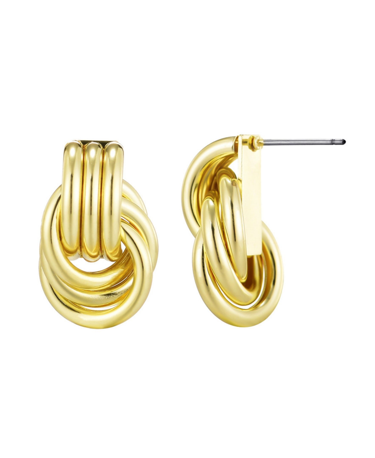 Adornia Gold Plated Doorknocker Stud Earrings In Gold